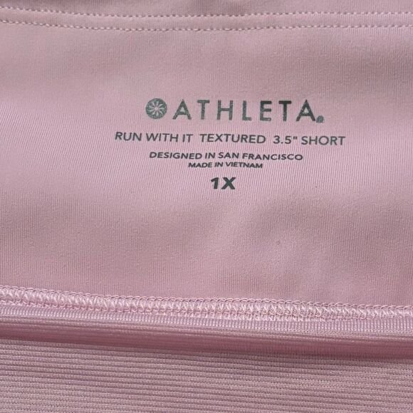 Athleta Run With It Textured 3.5" Short Space Dye Begonia Pink Size 1X Shorts - Picture 9 of 10
